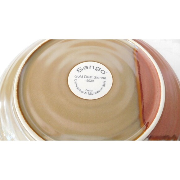 Sango Gold Dust Sienna 4 Salad Plates Color Blocks Discontinued - Picture 3 of 3